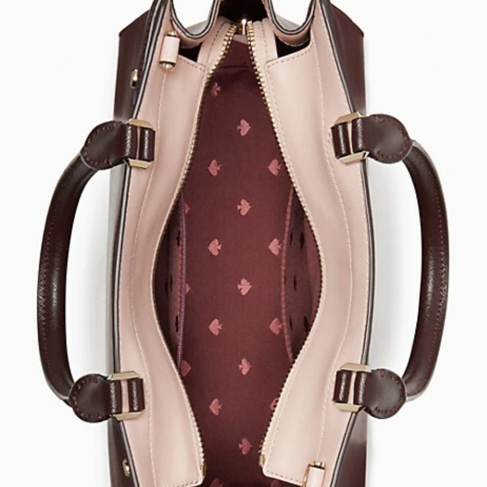Kate spade Medium ♠️ burgandy and pink color block large satchel - Picture 2 of 4